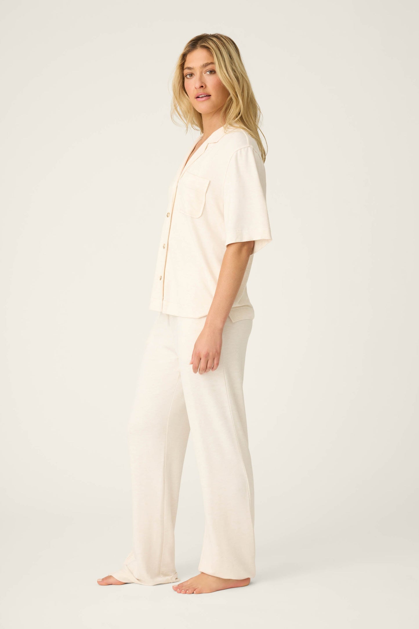 Jammie Essentials Long Oatmeal PJ Set