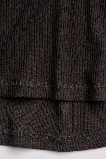 Textured Essentials Black Long Sleeve Top