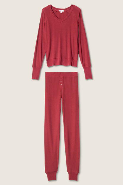 Textured Essentials Port Long PJ Set