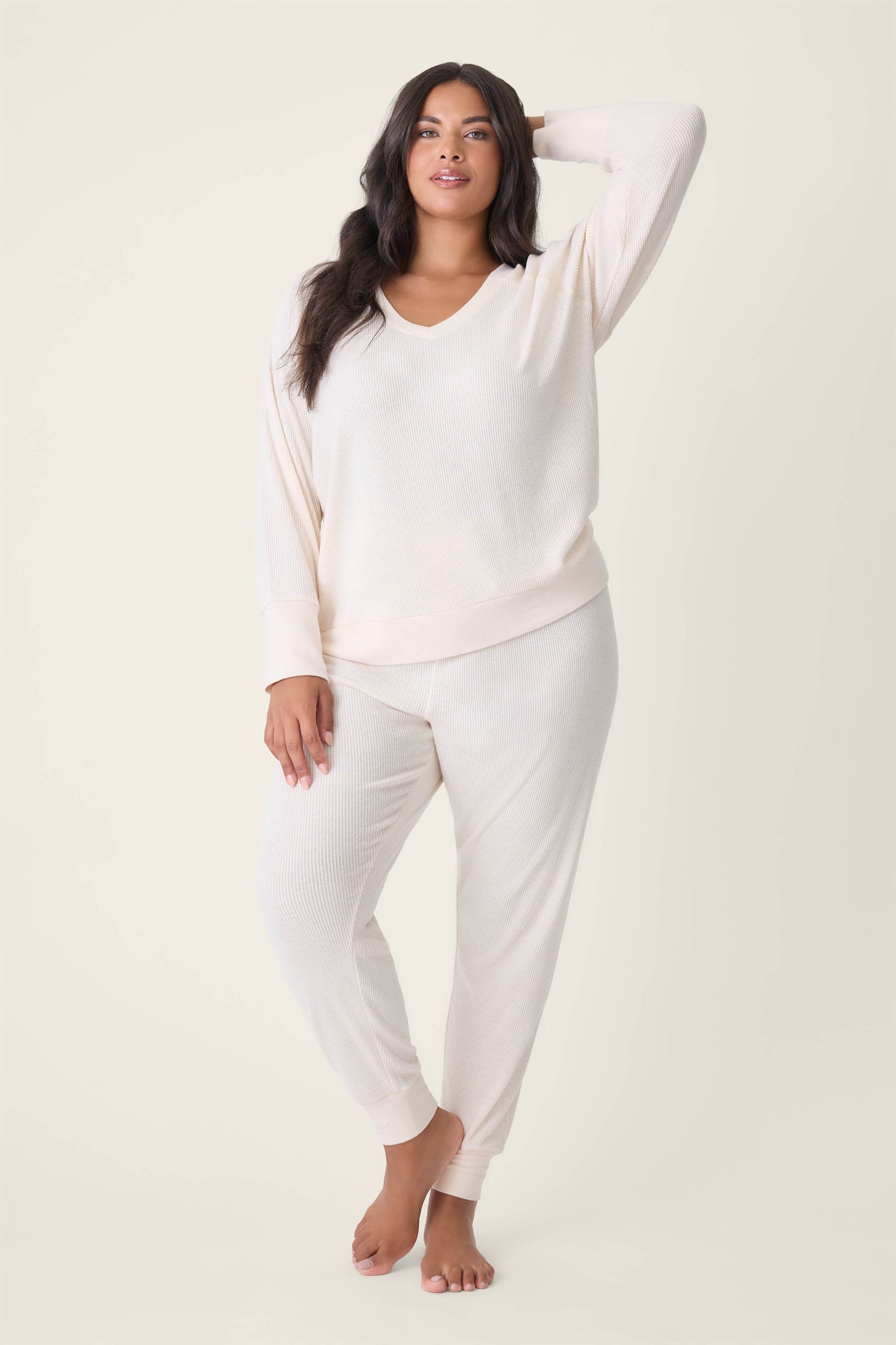Textured Essentials Stone Plus Size Lounge Set