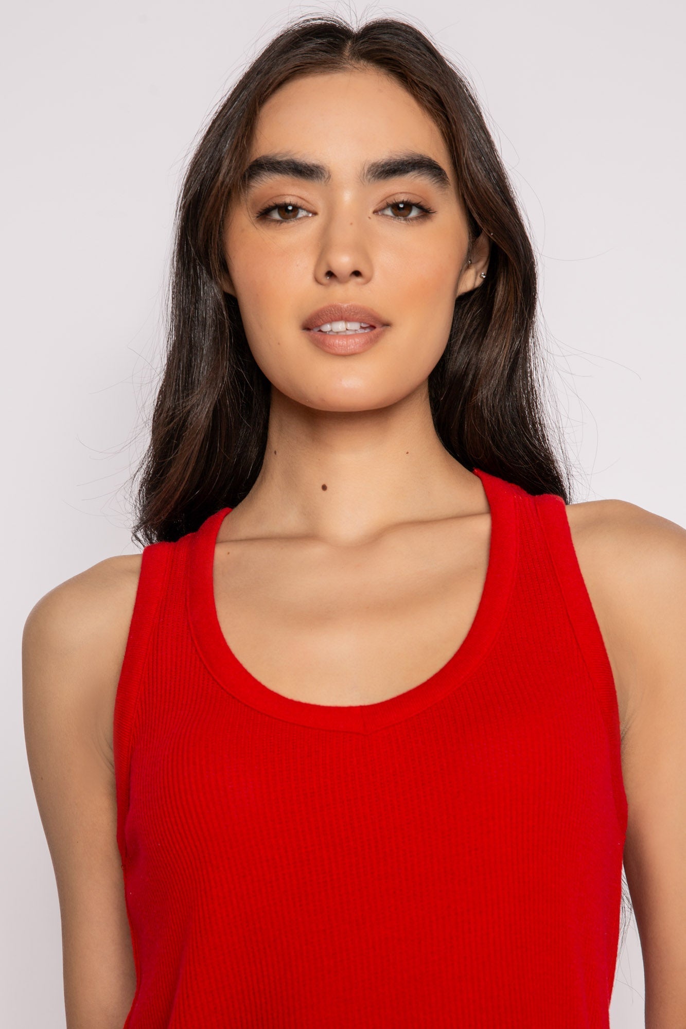 Textured Essentials Red Tank Top Lounge Set