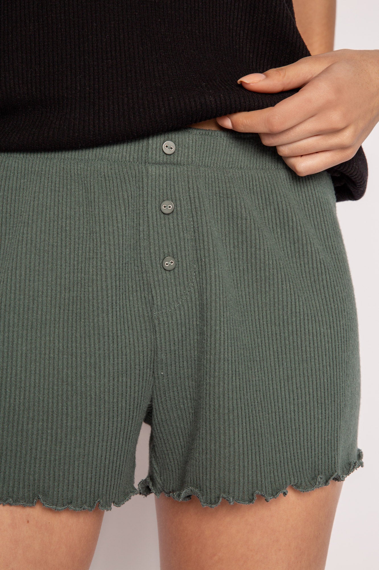 Textured Essentials Sage Leaf Shorts