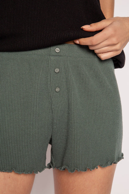 Textured Essentials Sage Leaf Shorts