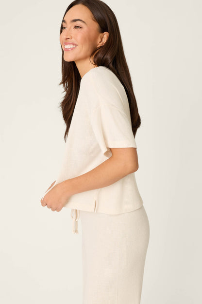 Textured Essentials Stone Short Sleeve Top