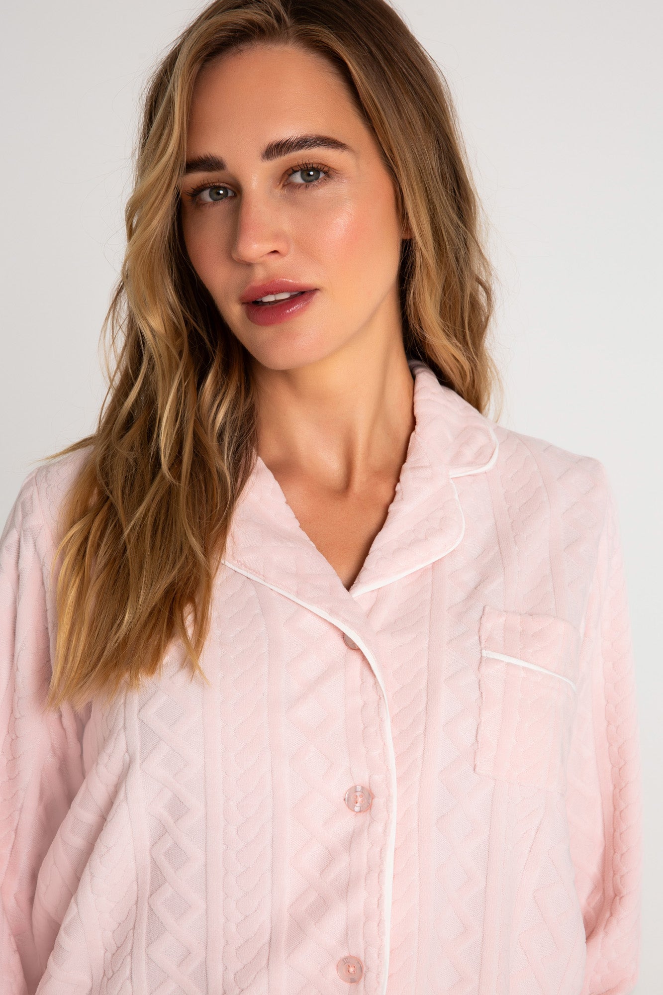 Very Terry Cable Crew Long Sleeve Top