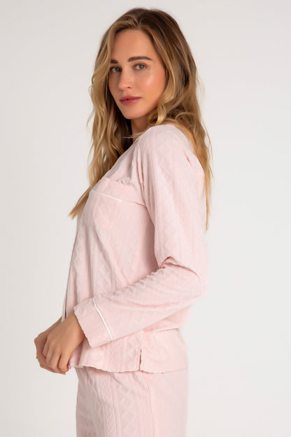 Very Terry Cable Crew Long Sleeve Top