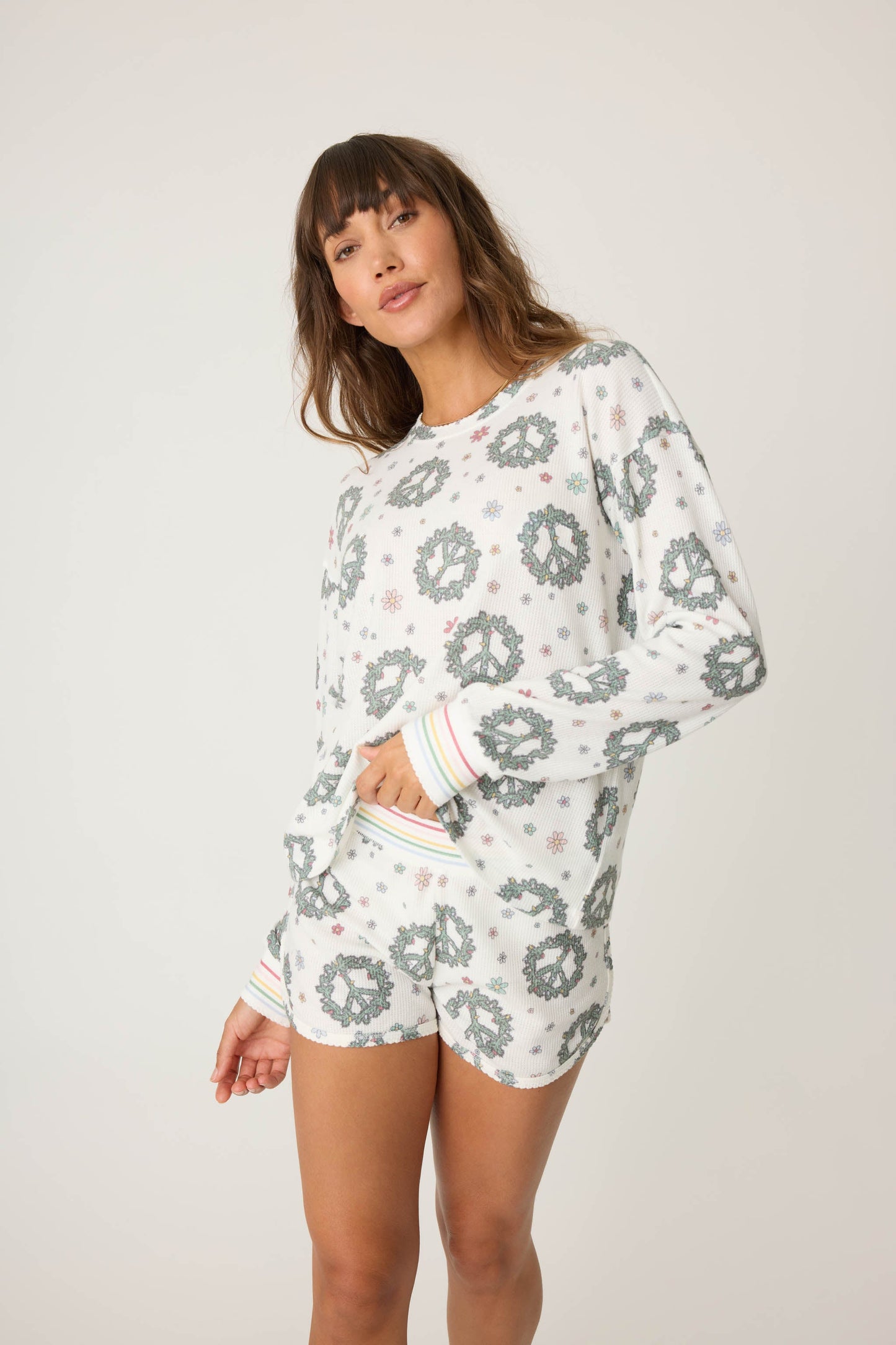 Joy To The World Waffle Thermal Long Sleeve Top