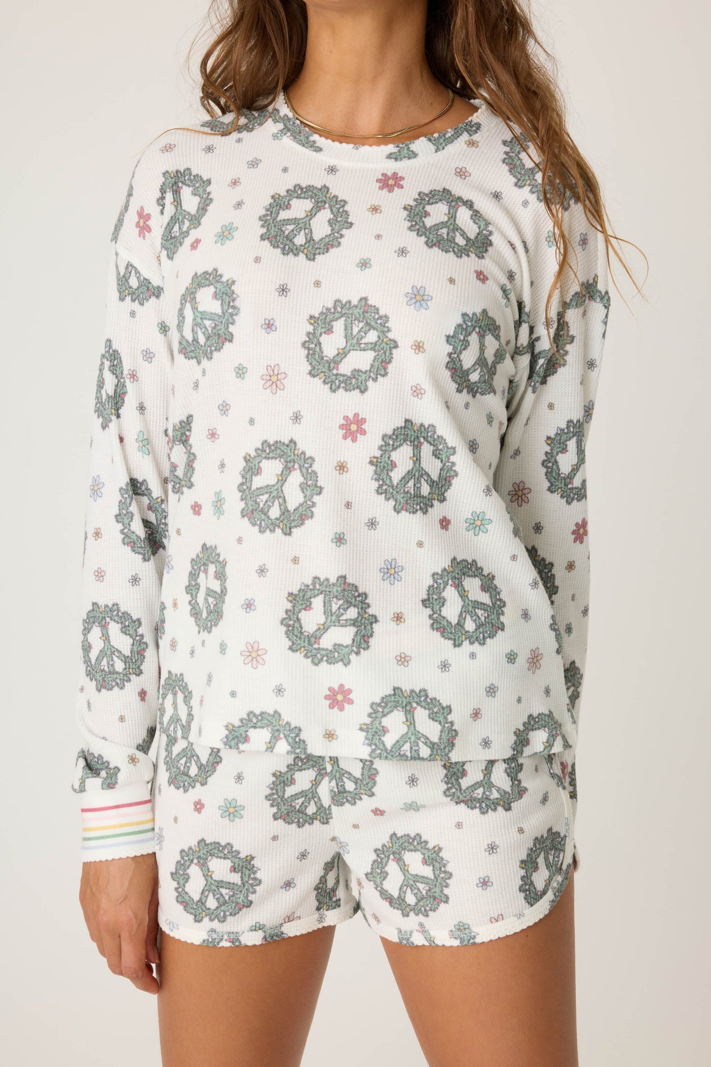 Joy To The World Waffle Thermal Long Sleeve Top