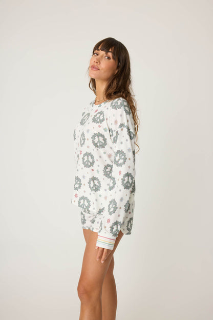 Joy To The World Waffle Thermal Long Sleeve Top