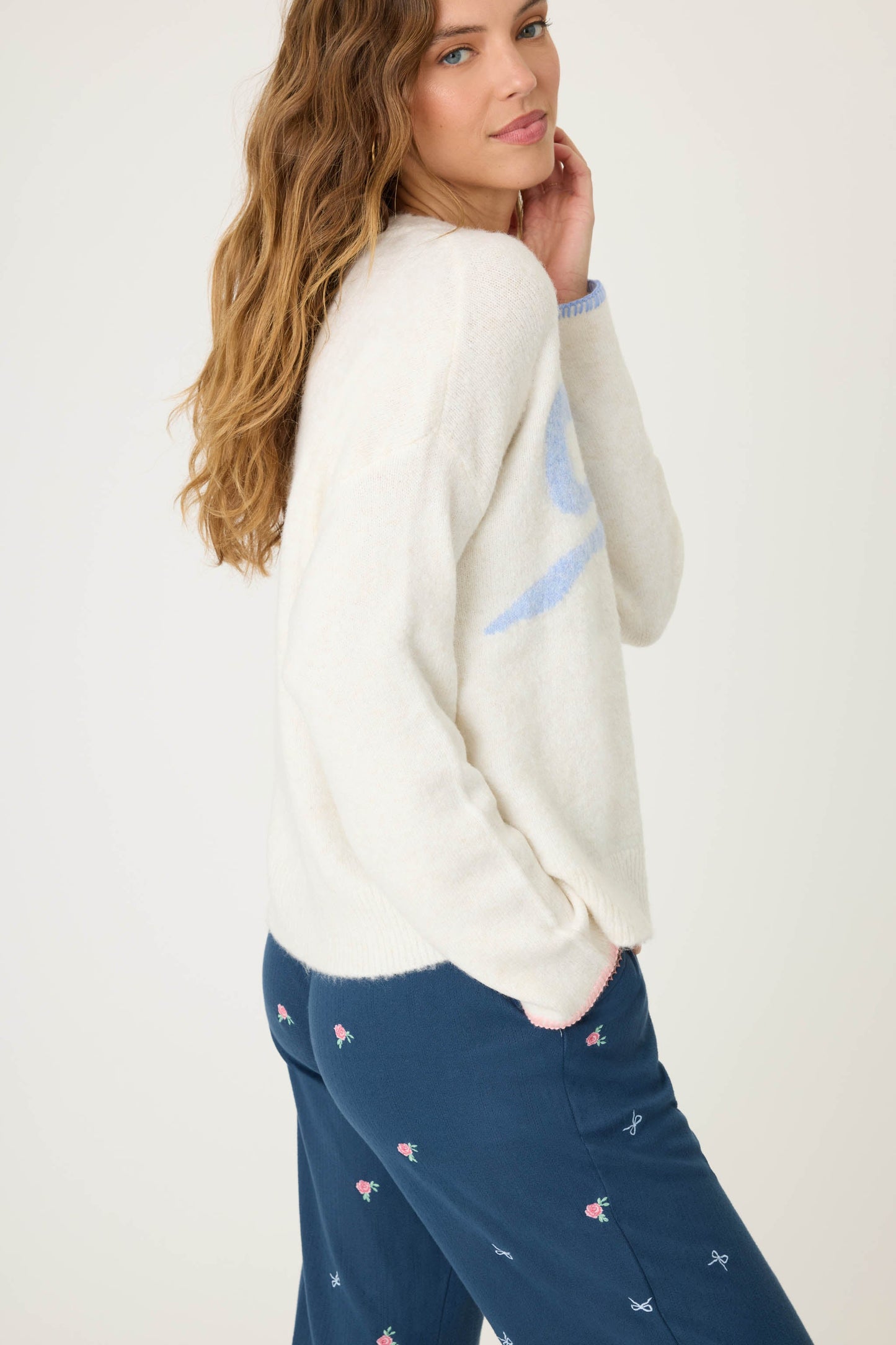 English Rose Bow Snuggle Sweater