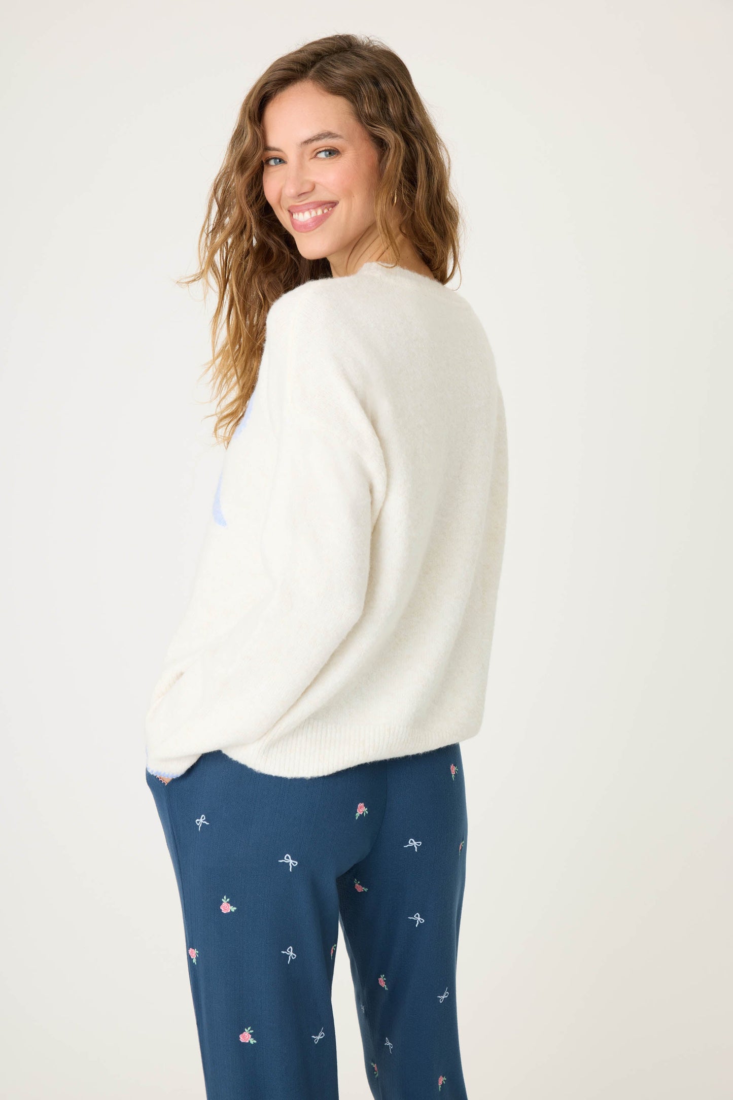 English Rose Bow Snuggle Sweater