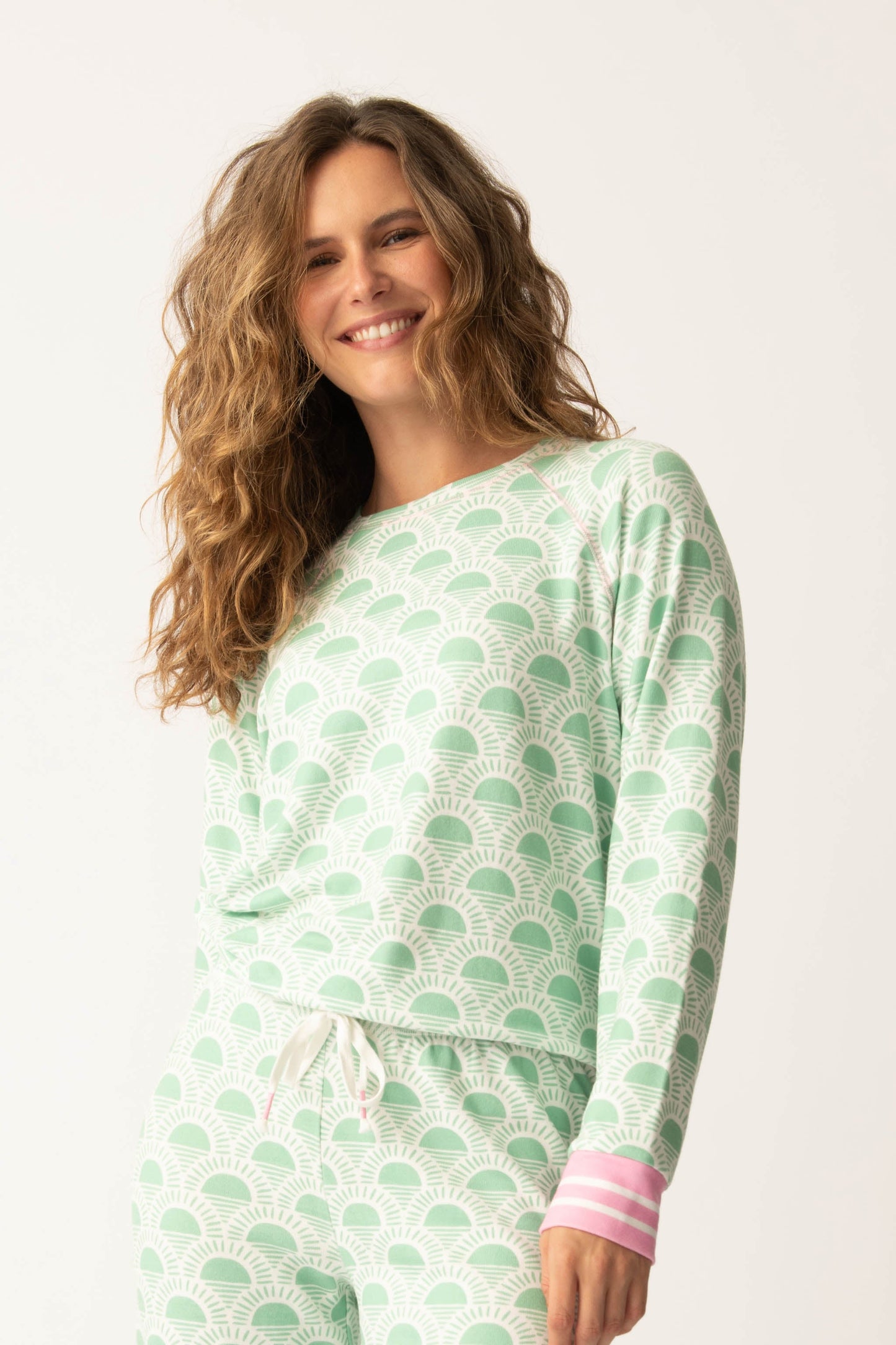 Peachy Party Courtside Long Sleeve Top