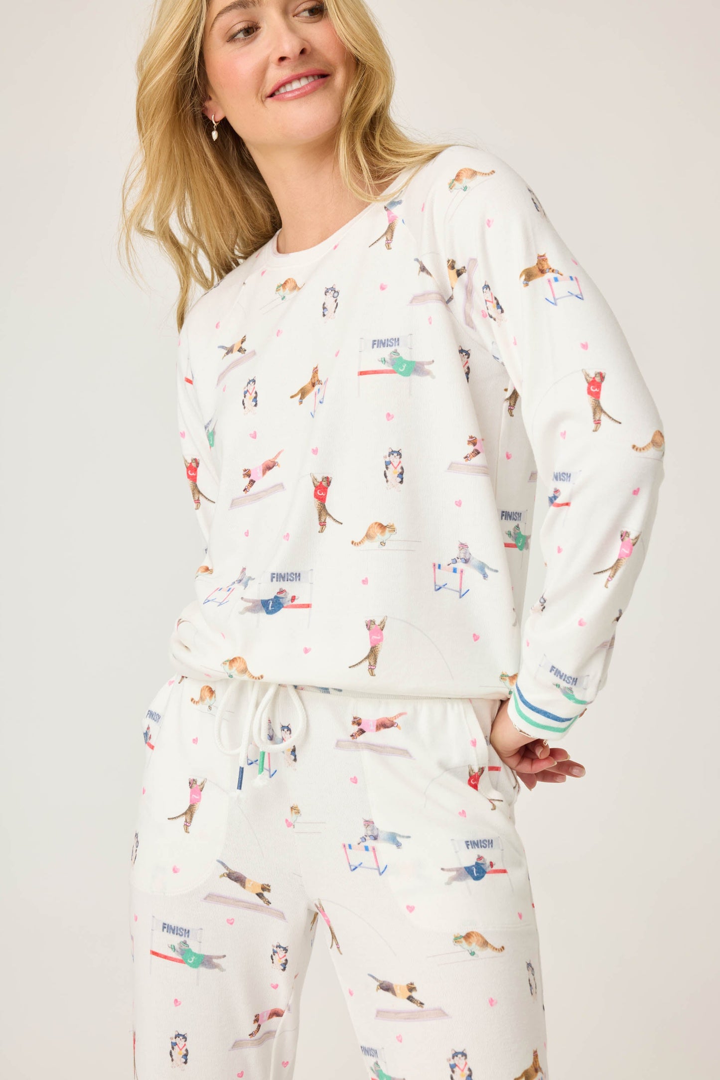 Catletics Cat Print Long Sleeve Top