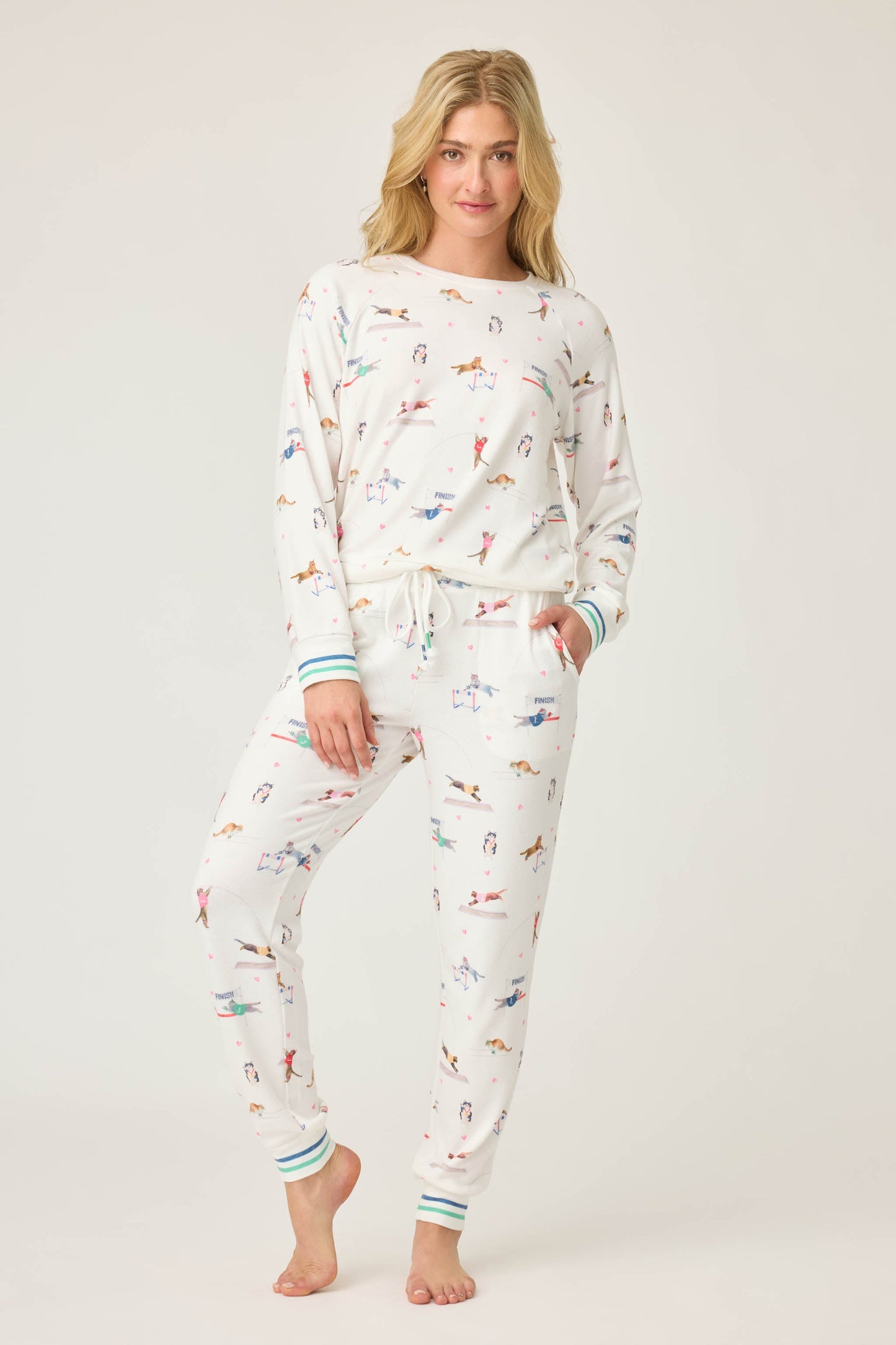 Catletics Cat Print Long Sleeve Top