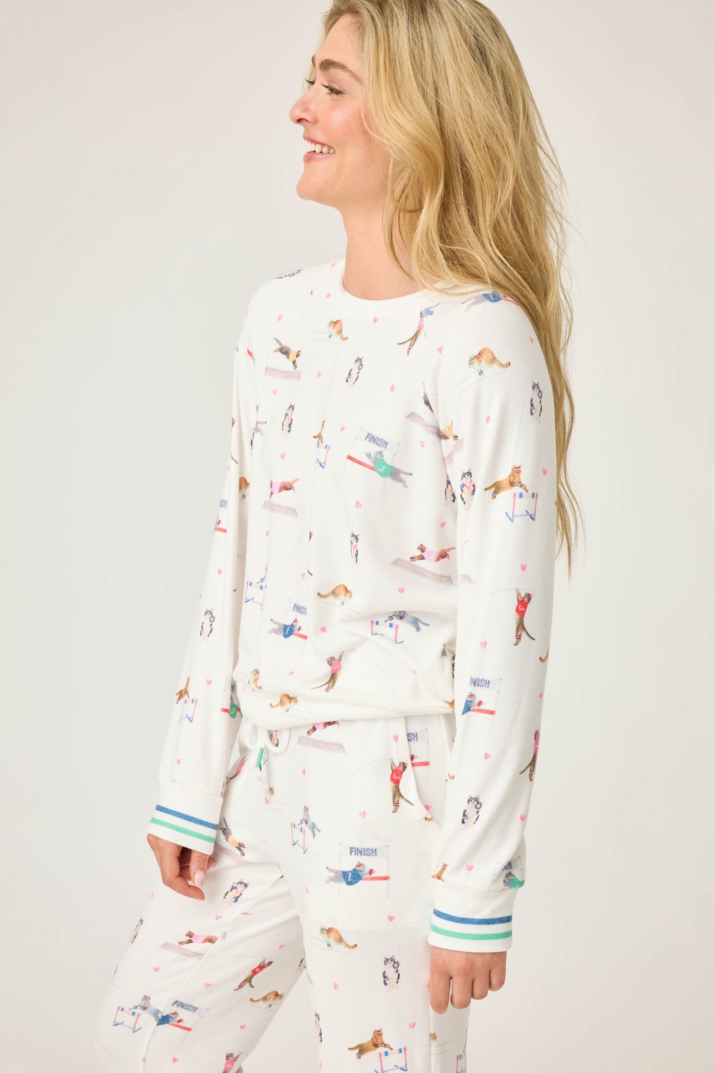Catletics Cat Print Long Sleeve Top
