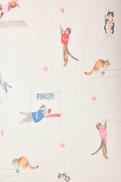 Catletics Cat Print Long Sleeve Top