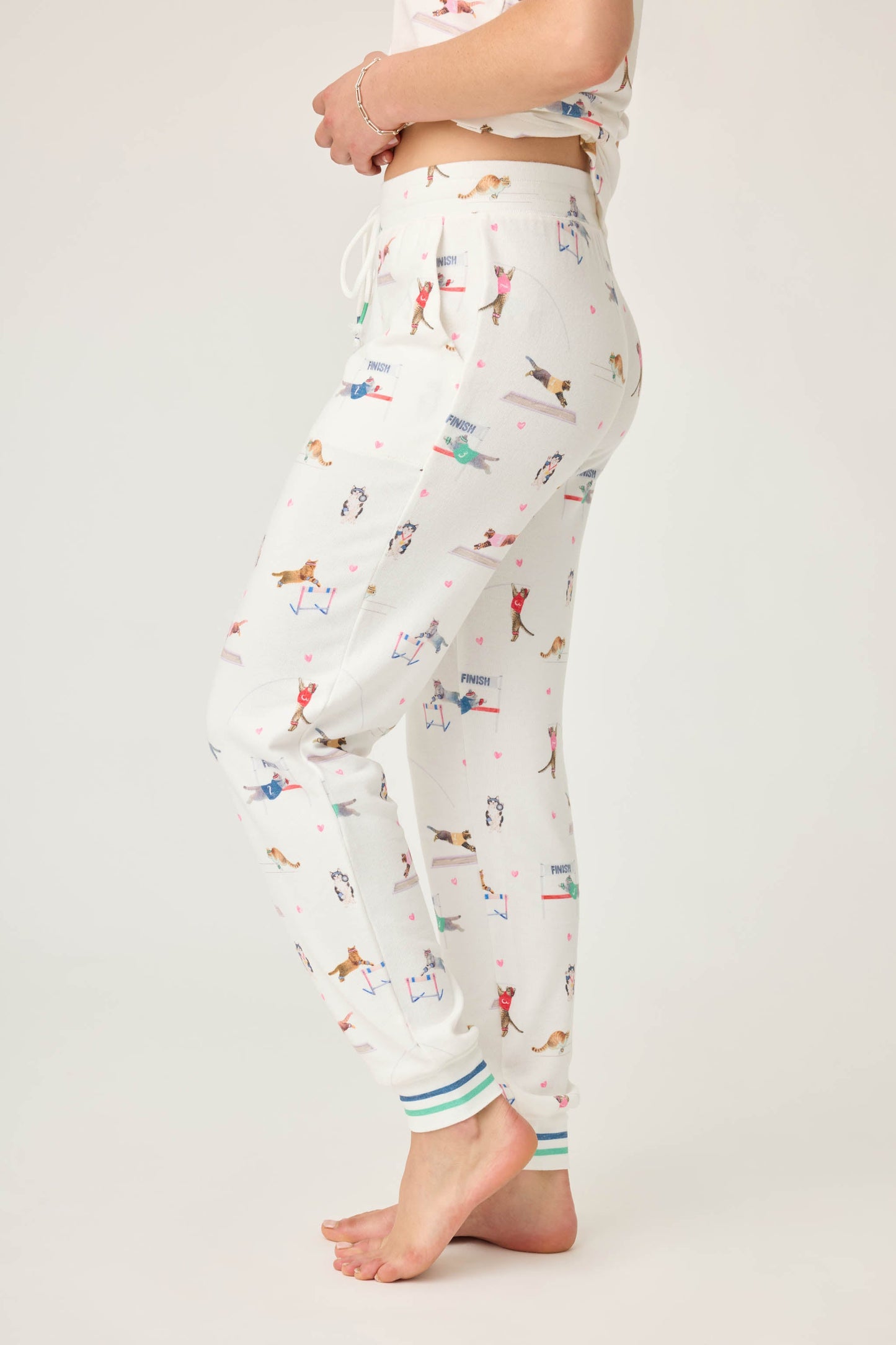 Catletics Cat Print Banded Pants
