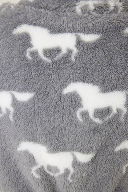 Let's Get Cozy Plush Horse Print Robe