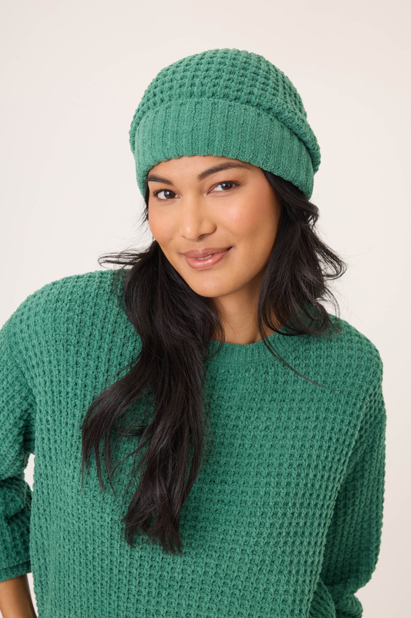 Chenille Waffle Forest Beanie