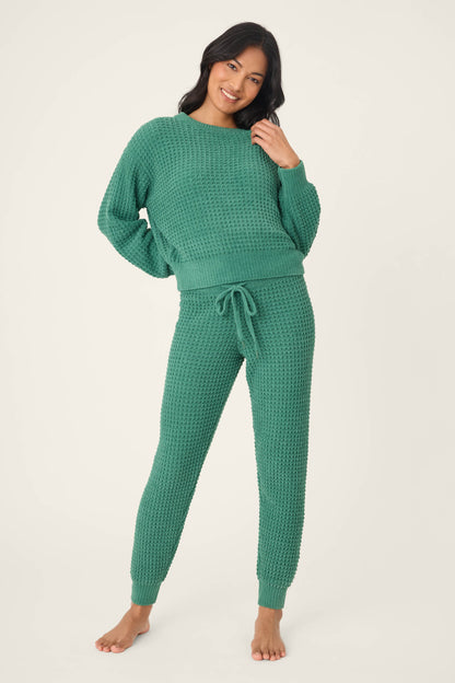 Chenille Waffle Forest Banded Pants