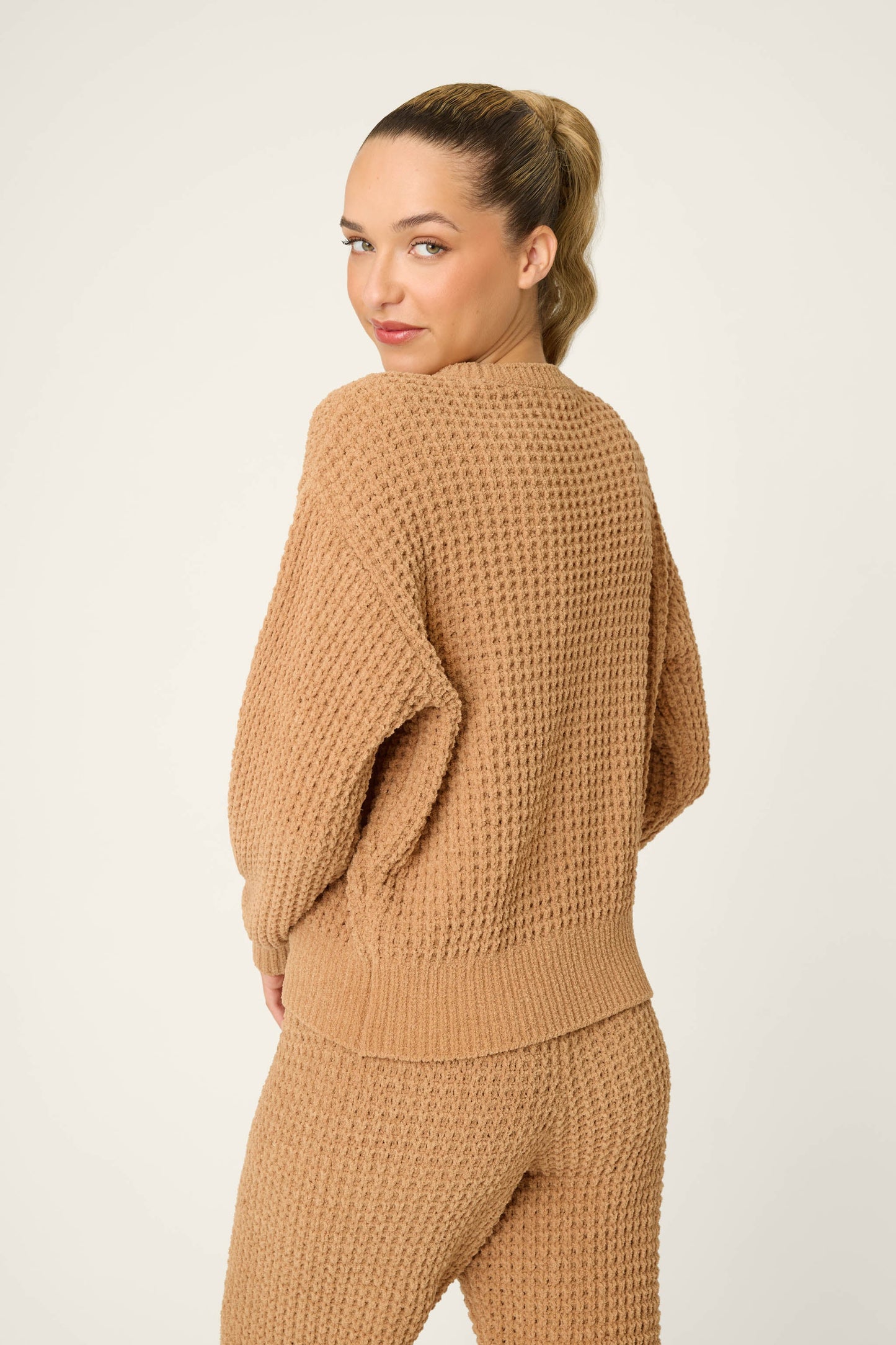 Chenille Waffle Caramel Lounge Set
