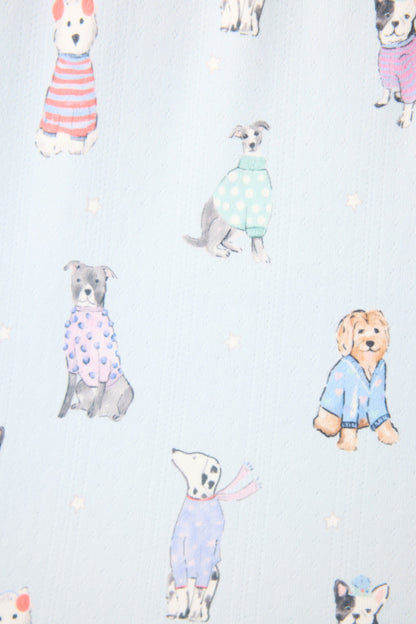 Doggone Cold Dog Print Pointelle Shorts