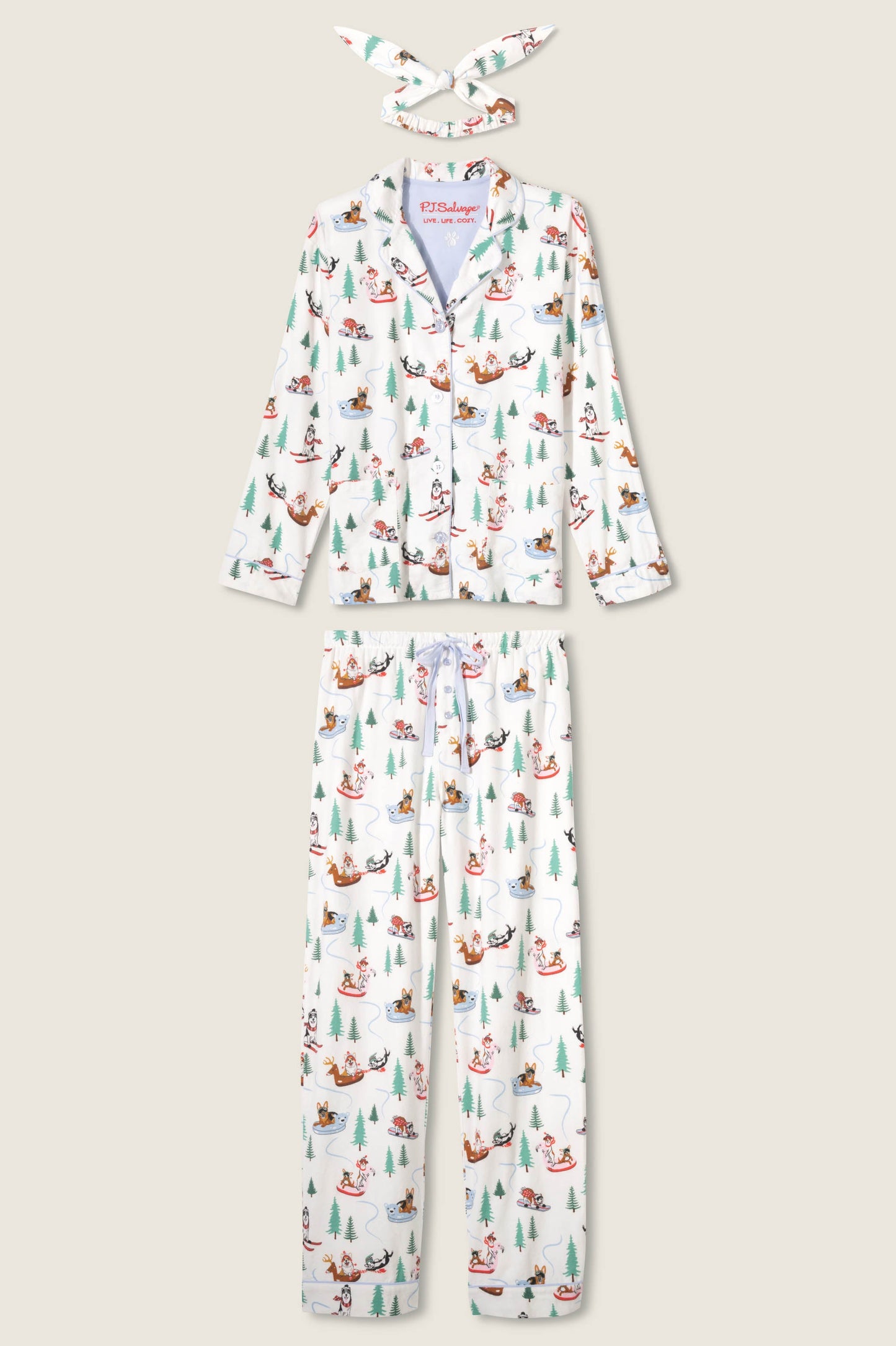 Sleigh All Day 3-Piece Flannel PJ Set