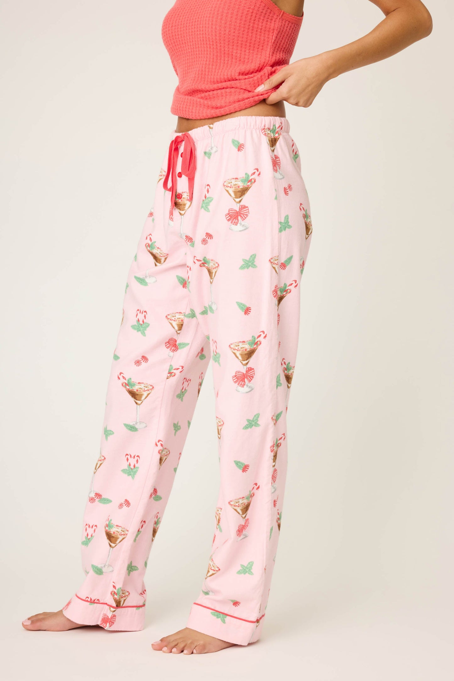 Tini Time Drink Print Flannel Pants