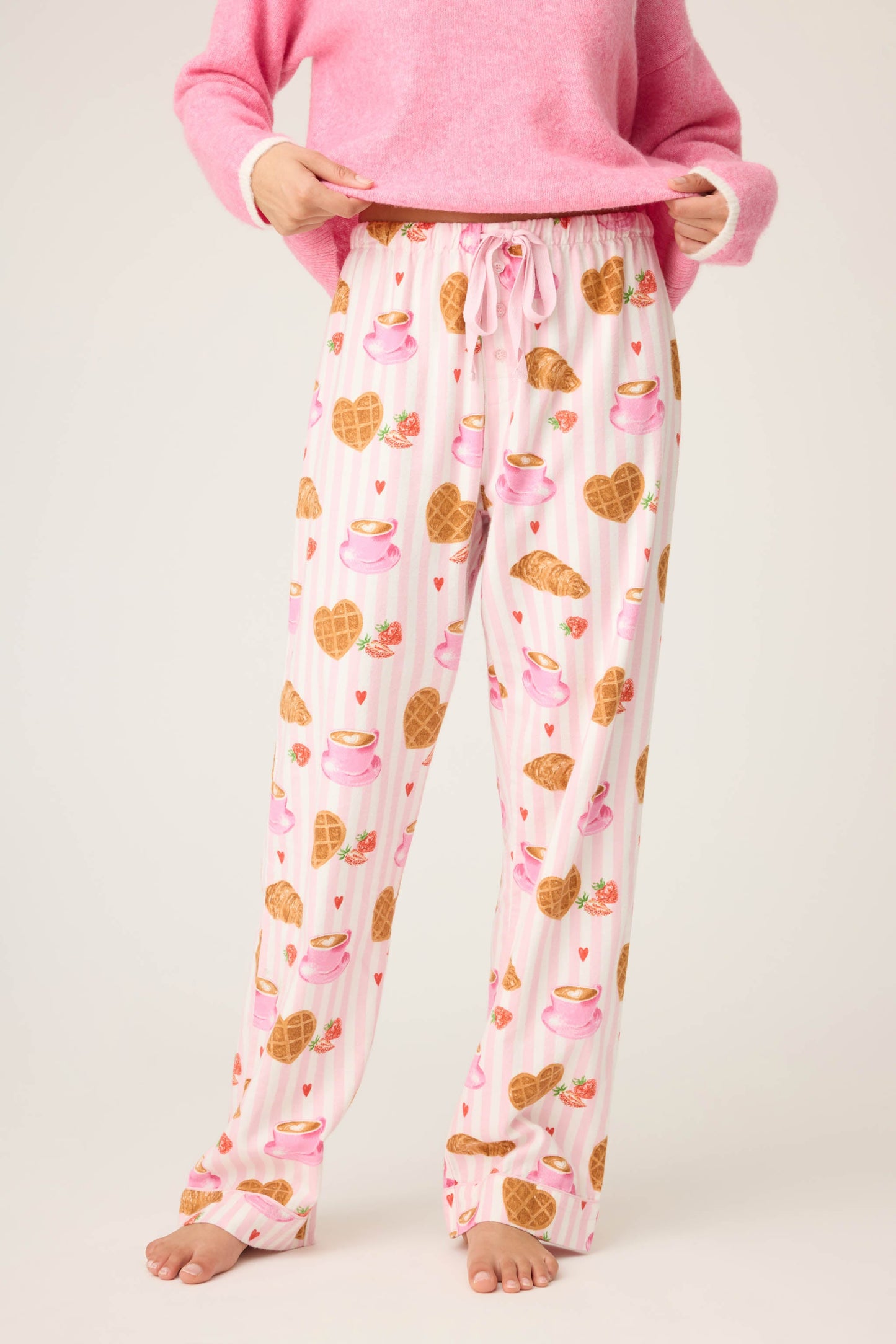 Brunch Club Breakfast Print Flannel Pant