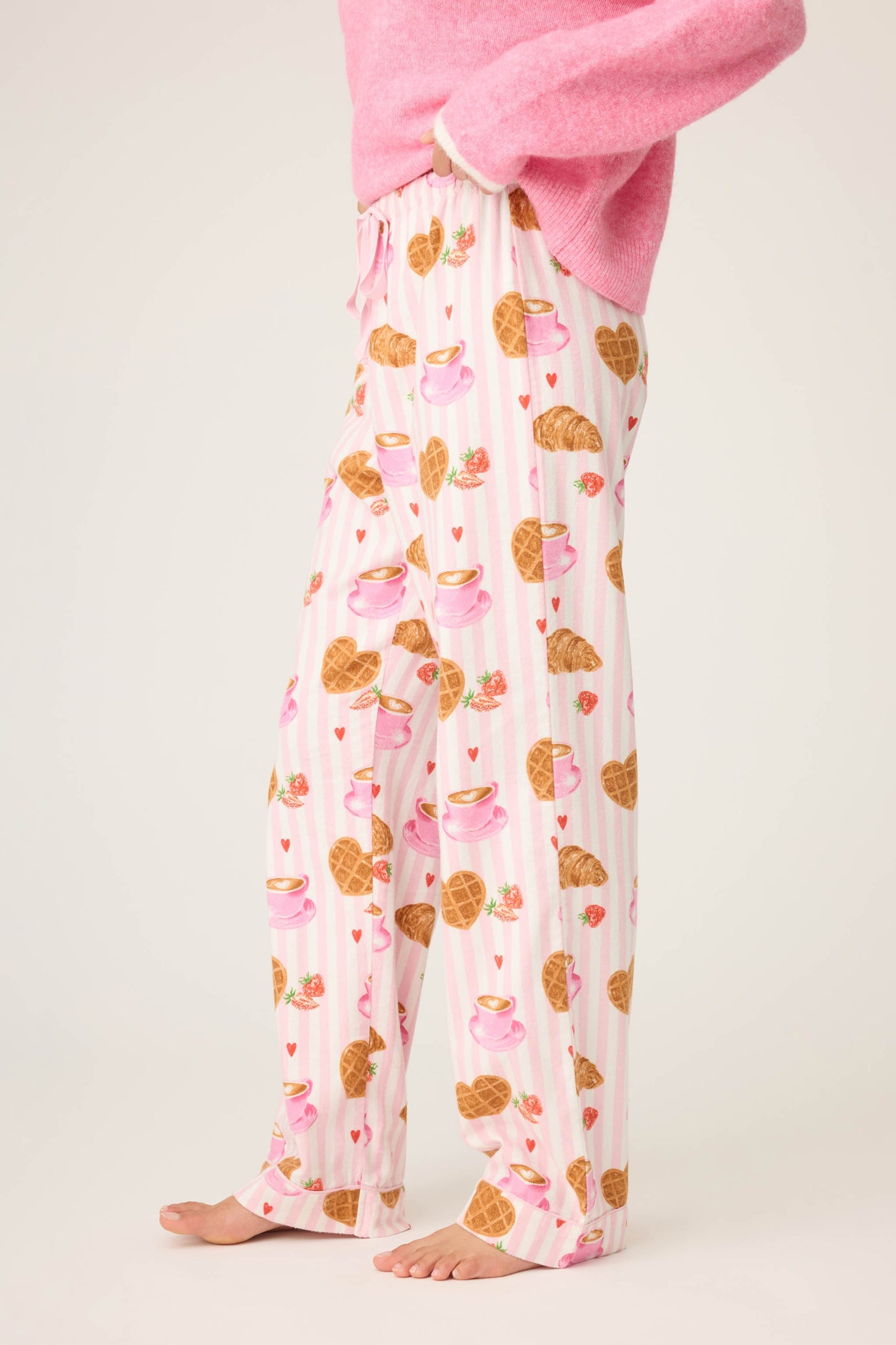 Brunch Club Breakfast Print Flannel Pant
