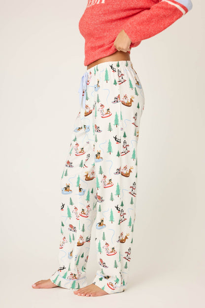 Sleigh All Day Winter Print Flannel Pant