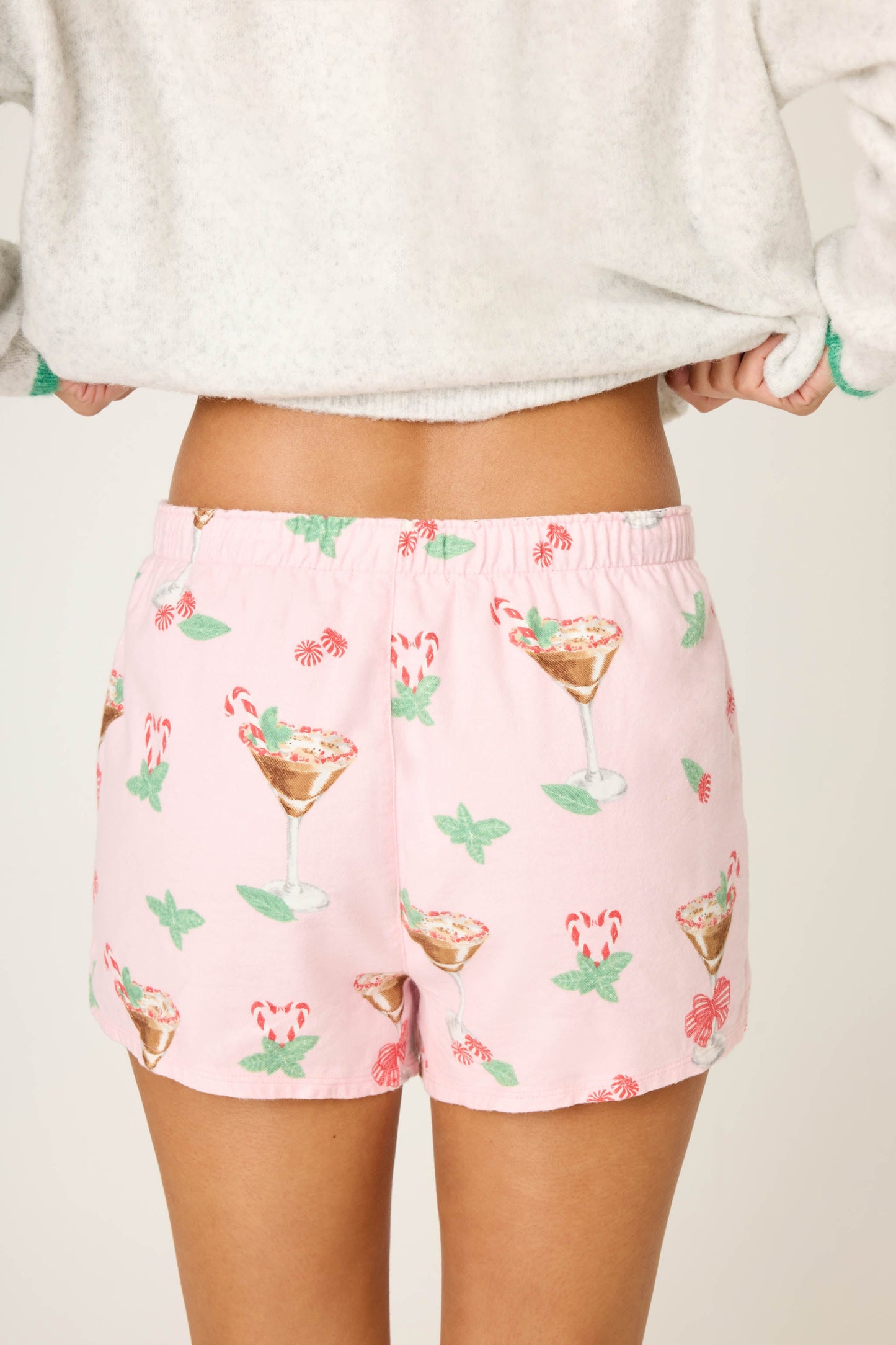Tini Time Drink Print Flannel Shorts
