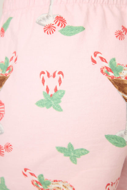 Tini Time Drink Print Flannel Shorts