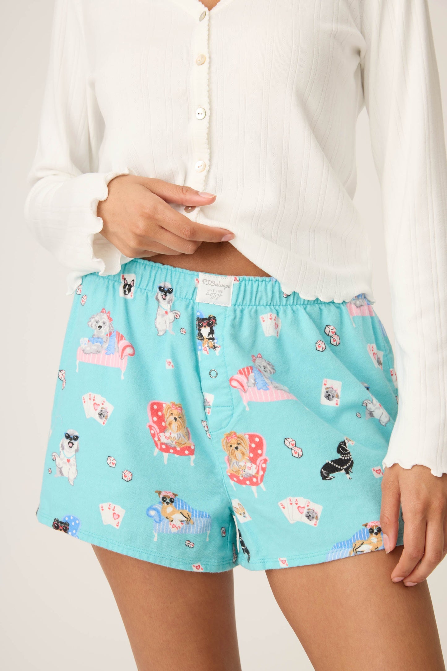 This Is How I Roll Dog Print Flannel Shorts