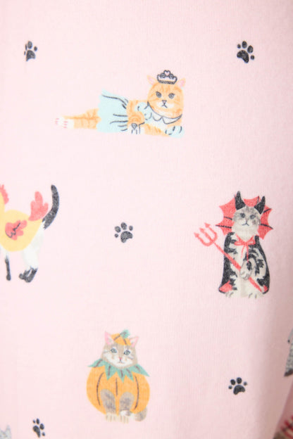 Feline Spooky Halloween Cat Print Banded Pant