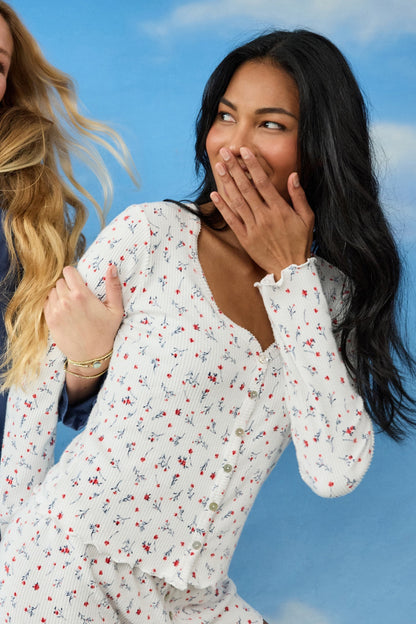 La Rose Ditsy Floral Print Cardigan