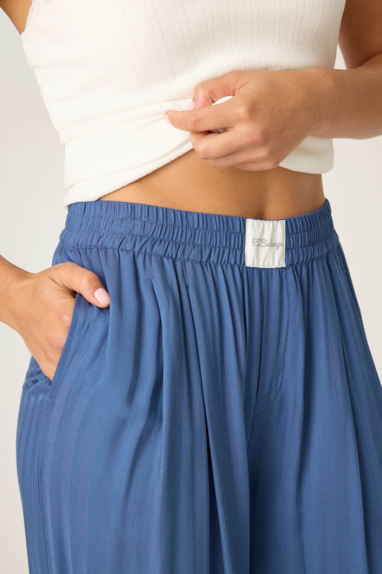 La Rose Striped Open Leg Pants