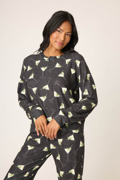 Merrier With A Martini Long Sleeve Top
