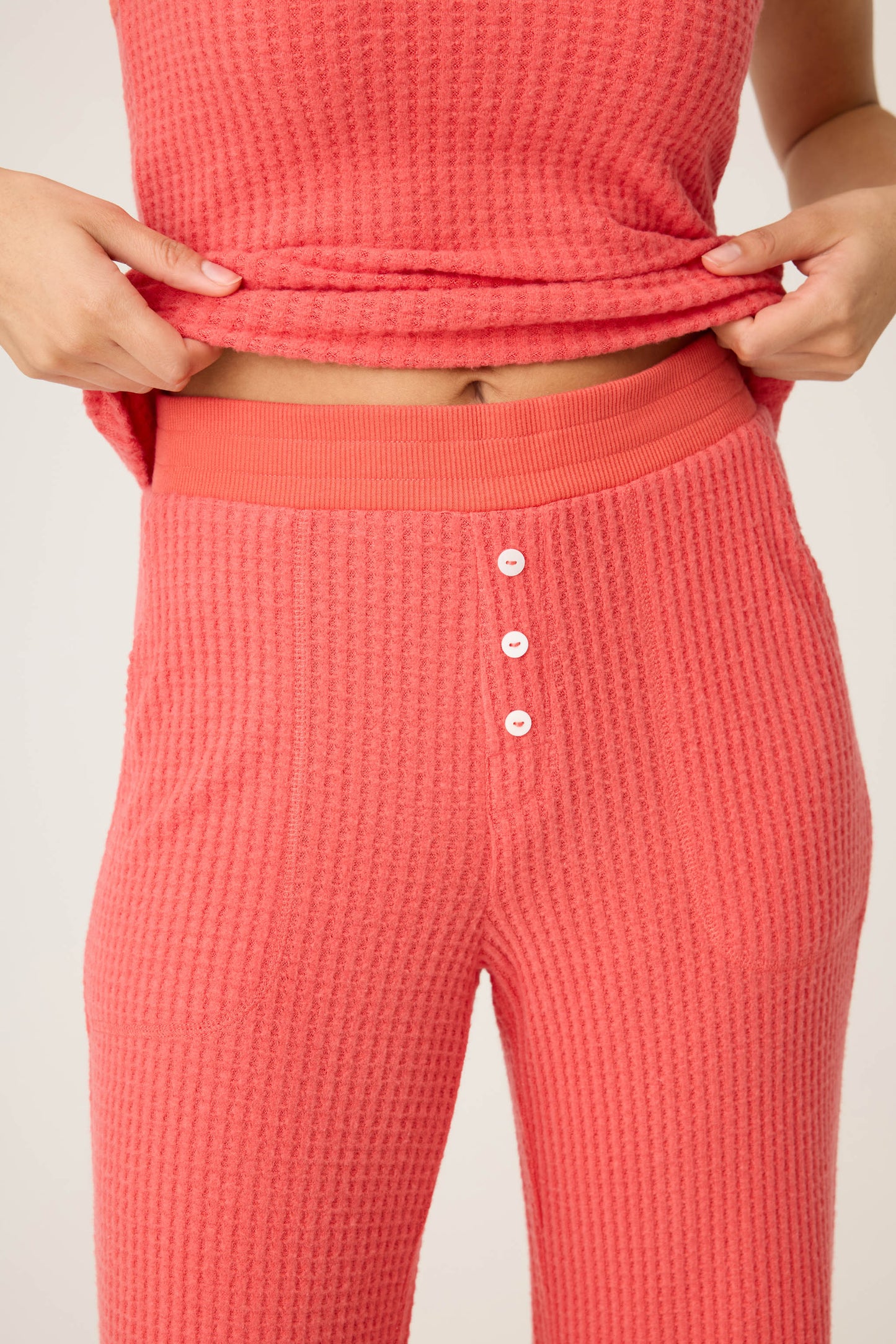 Morning Waffles Scarlet Open Leg Pant