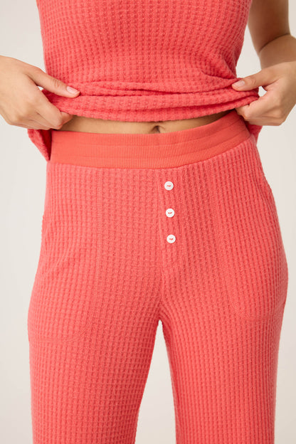 Morning Waffles Scarlet Open Leg Pant