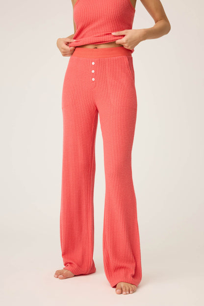 Morning Waffles Scarlet Open Leg Pant