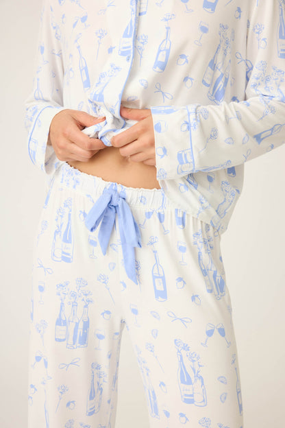 Parisian Dreams Whimsical Print Open Leg Pant