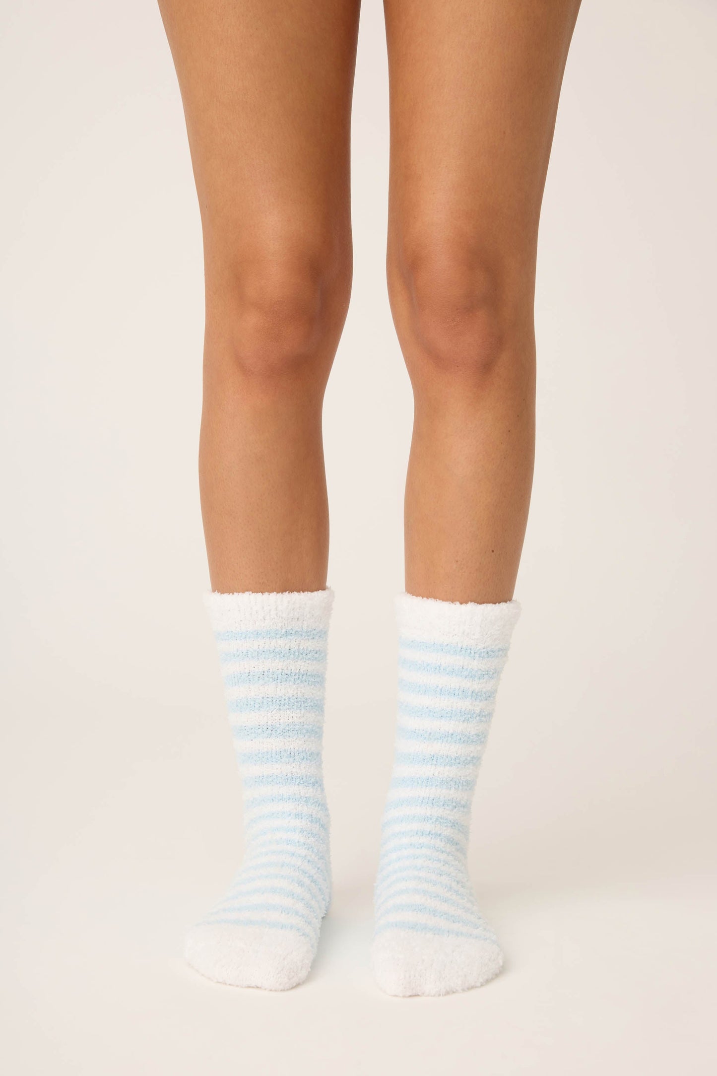 Striped Christmas Tree Fuzzy Crew Socks