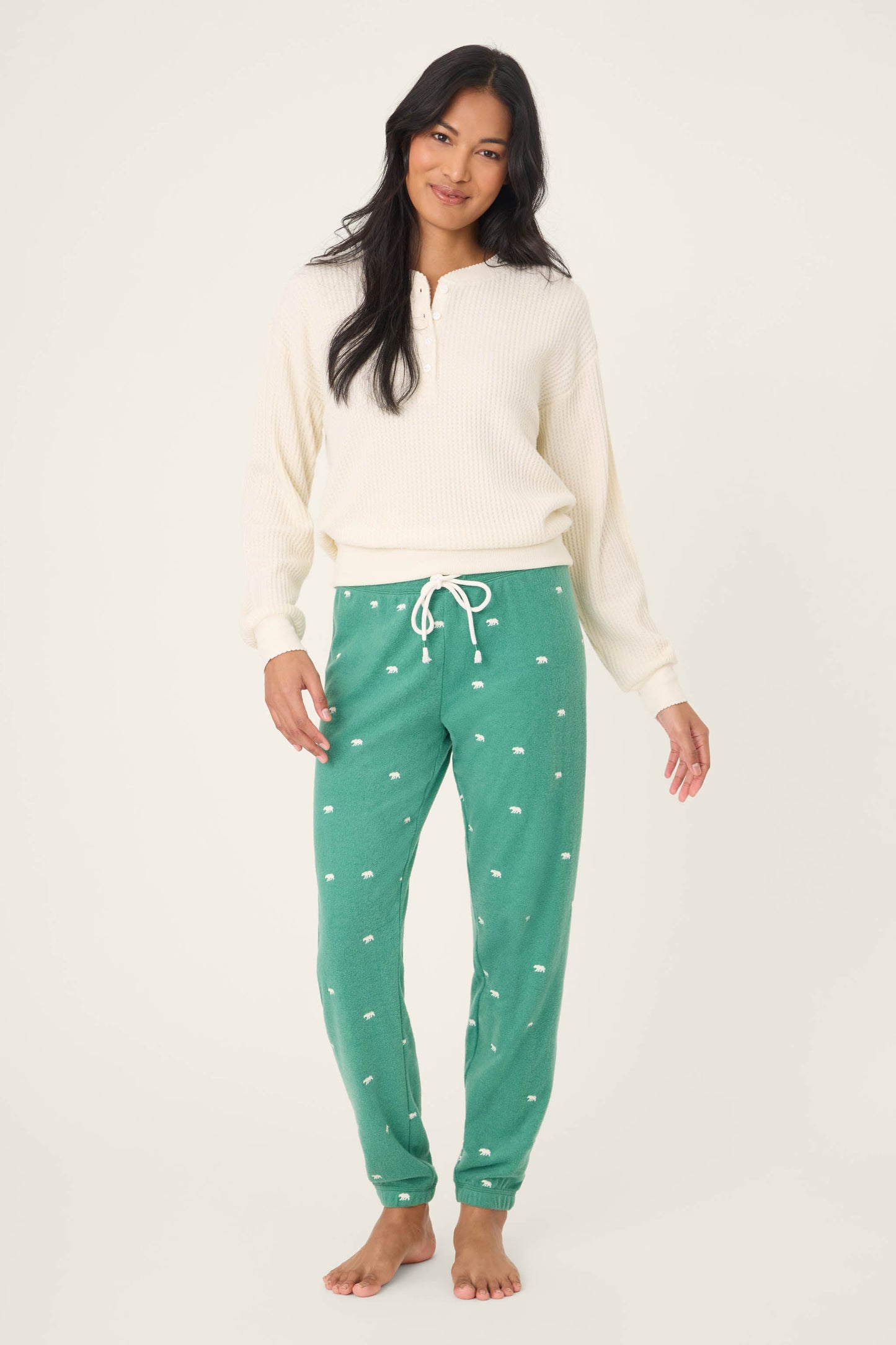 The Outsider Embroidered Bear Fleece Banded Pants