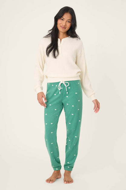 The Outsider Embroidered Bear Fleece Banded Pants