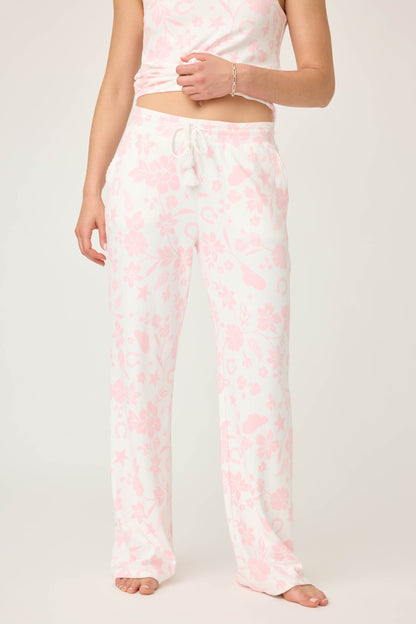 Wild Flower Western Floral Print Open Leg Pants