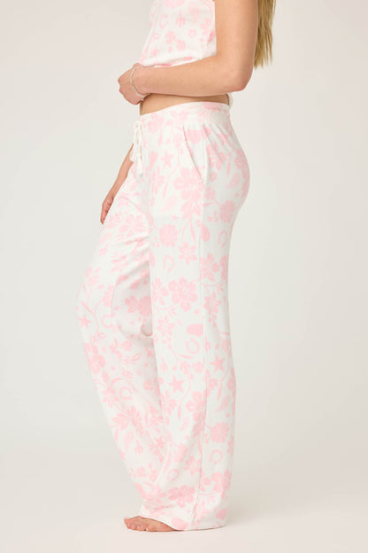 Wild Flower Western Floral Print Open Leg Pants