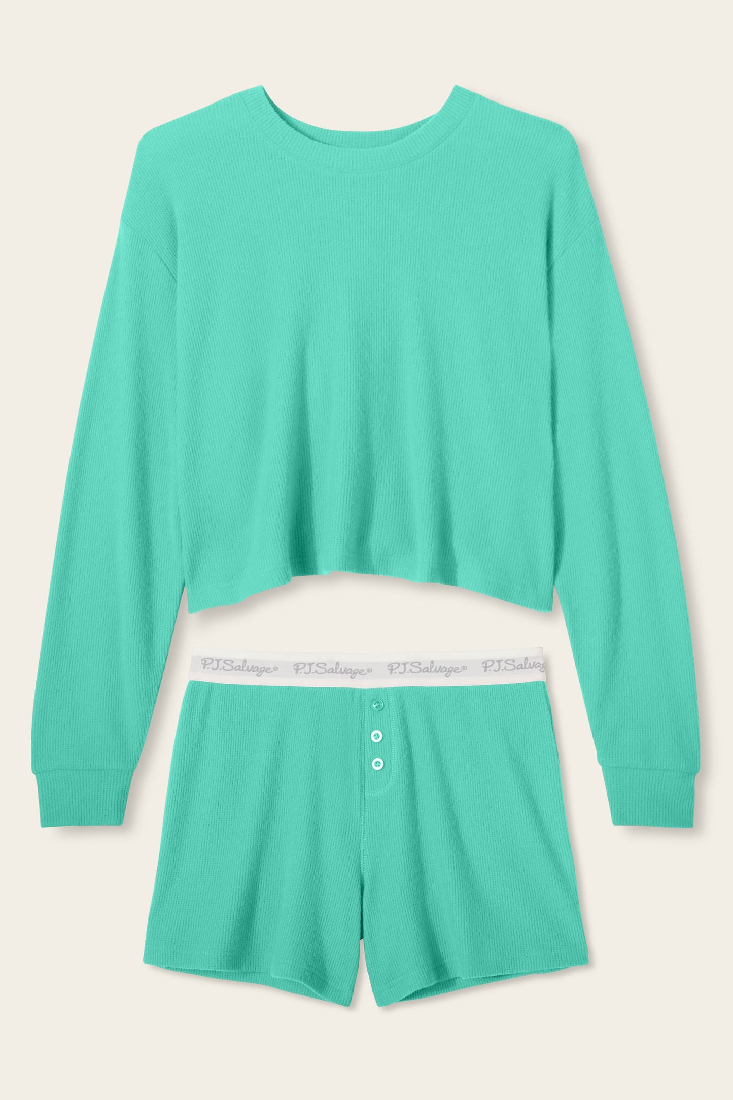 Boyfriend Boxer Green Shorts Set