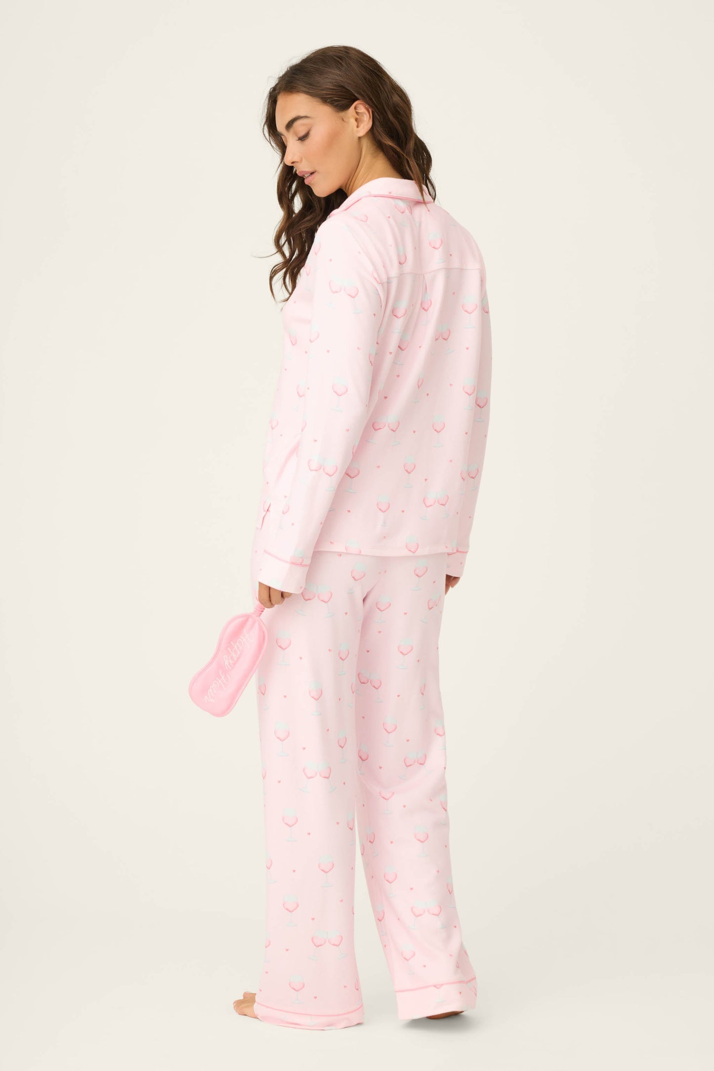 Happy Hour Wine Glass Print 3-Piece PJ Set