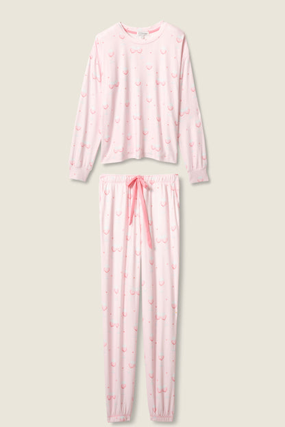 Happy Hour Wine Glass Print PJ Set